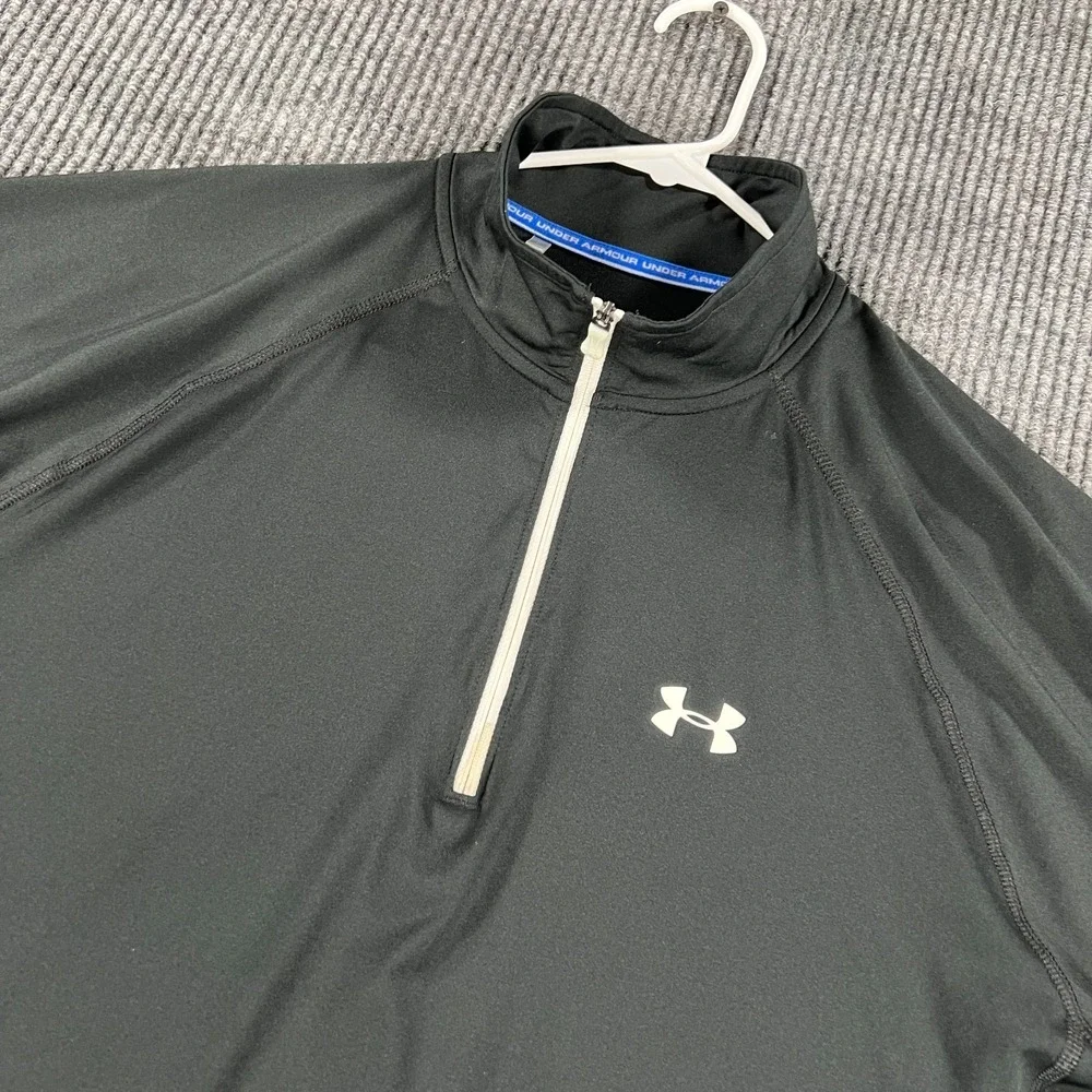 Under Armour Pullover Shirt Mens Large‎ Black Long Sleeve 1/4 Zip All Seasons
